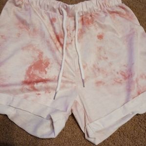 pink tye dye shorts